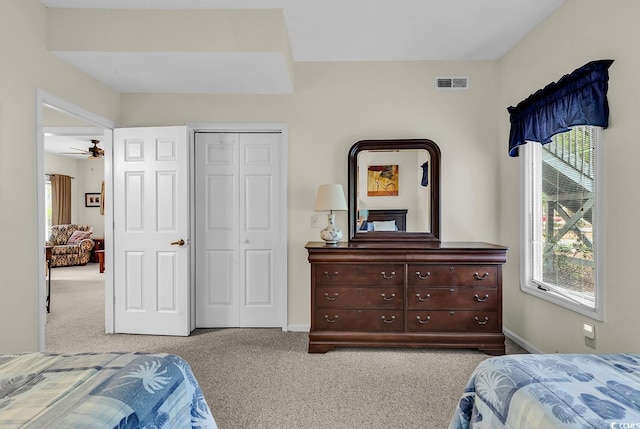 1221 Tidewater Dr Unit 911, North Myrtle Beach, SC 29582 - bedroom featuring multiple windows, carpet, and a closet