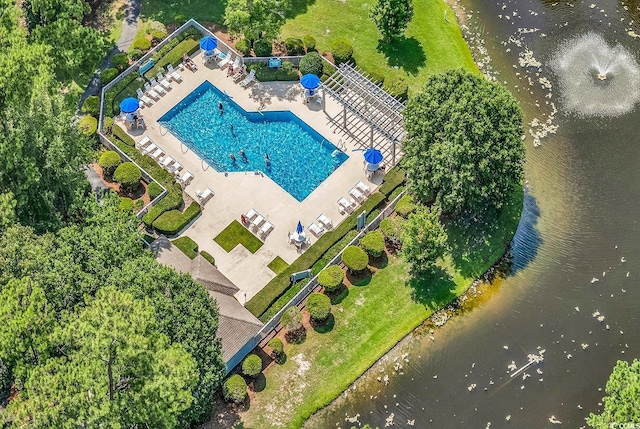 1221 Tidewater Dr Unit 911, North Myrtle Beach, SC 29582 - drone / aerial view of a pool area