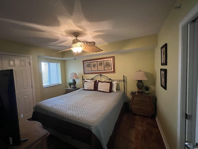 1401 S Ocean Blvd Unit 1307, North Myrtle Beach, SC 29582 - bedroom featuring wood finished floors and ceiling fan