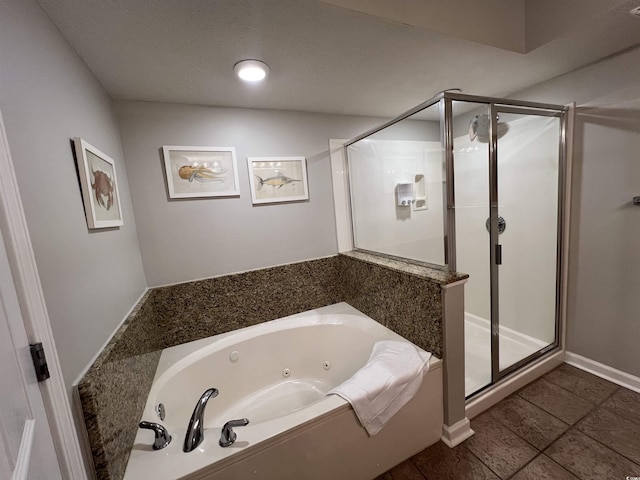1401 S Ocean Blvd Unit 1307, North Myrtle Beach, SC 29582 - bathroom featuring a shower stall, a whirlpool tub, and tile patterned flooring