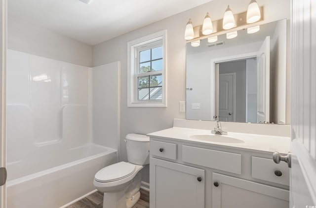 442 Lifestyle Ct, Surfside Beach, SC 29575 - bathroom featuring vanity, wood finished floors, and bathing tub / shower combination