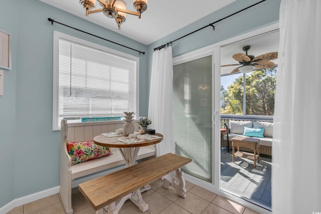 1500 Cenith Dr Unit E302, North Myrtle Beach, SC 29582 - dining room with light tile patterned flooring and a chandelier