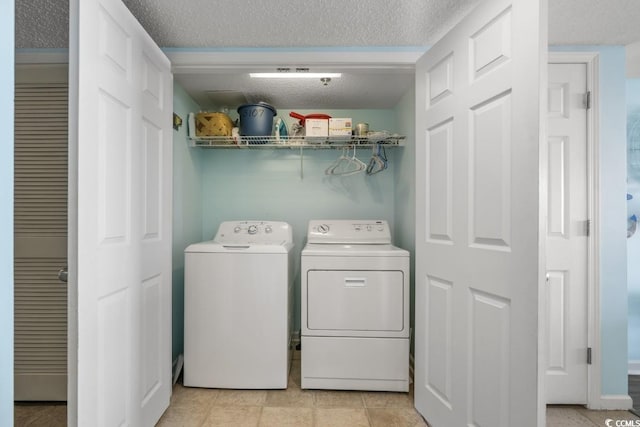 1625 S Ocean Blvd Unit 107, North Myrtle Beach, SC 29582 - laundry room featuring independent washer and dryer and a textured ceiling