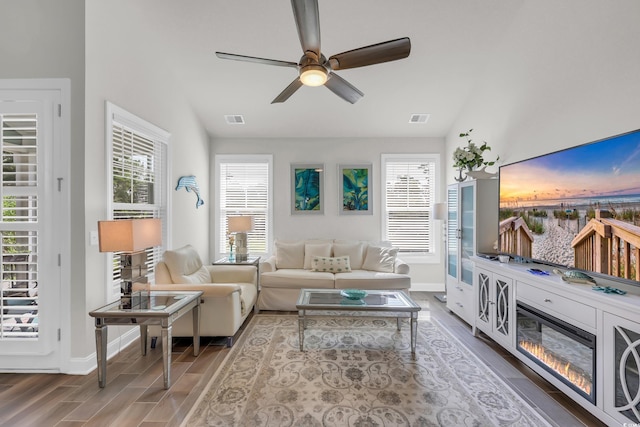 2766 Stellar Loop, Myrtle Beach, SC 29577 - living area with wood finished floors and a ceiling fan