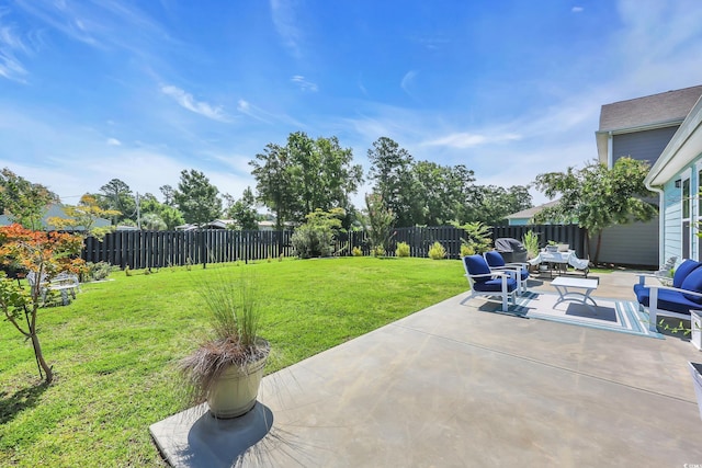 2766 Stellar Loop, Myrtle Beach, SC 29577 - fenced backyard with outdoor lounge area and a patio area