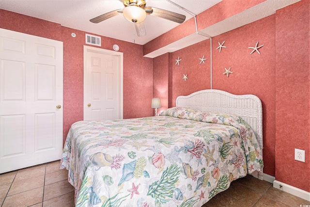 102 N Ocean Blvd Unit 508, North Myrtle Beach, SC 29582 - tiled bedroom with a ceiling fan