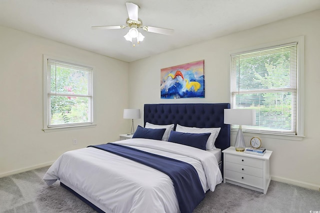3916 Quail Cir, Myrtle Beach, SC 29579 - bedroom with carpet, multiple windows, and ceiling fan
