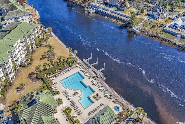 2180 Waterview Dr Unit 647, North Myrtle Beach, SC 29582 - bird's eye view of a pool and a large body of water