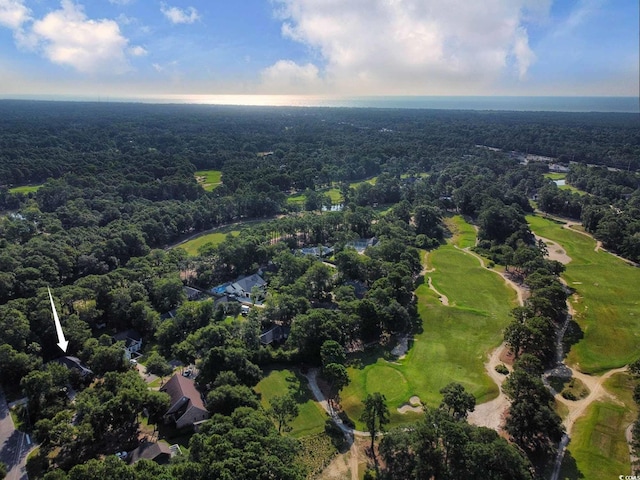 25 Deloach Trl, Pawleys Island, SC 29585 - aerial overview of property's location featuring a heavily wooded area and a golf course