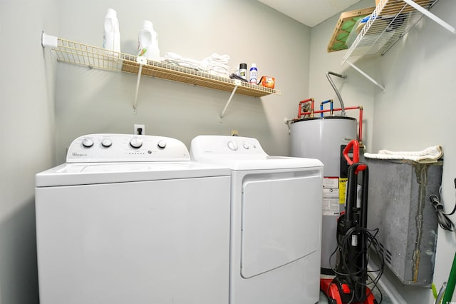 2187 Clearwater Dr Unit H, Surfside Beach, SC 29575 - laundry room with washer and clothes dryer and electric water heater