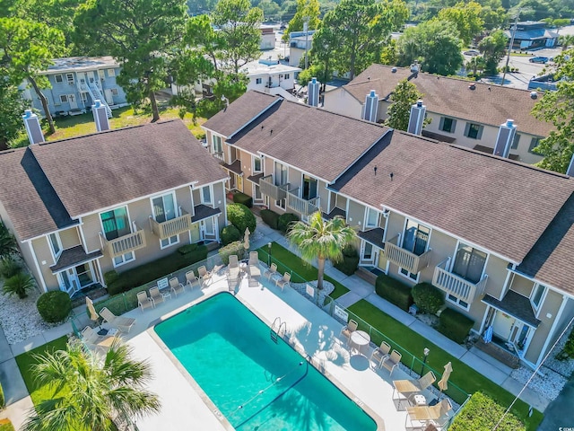 405 77th Ave N Unit 5, Myrtle Beach, SC 29572 - aerial perspective of suburban area with a pool area