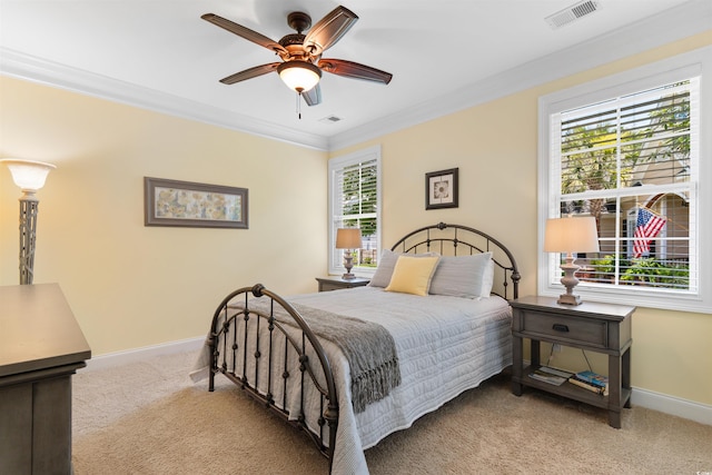 60 Springtime Ct, Murrells Inlet, SC 29576 - carpeted bedroom featuring ornamental molding and a ceiling fan