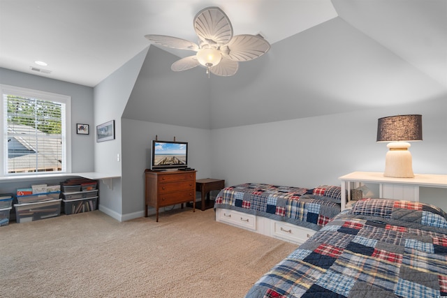 60 Springtime Ct, Murrells Inlet, SC 29576 - bedroom with lofted ceiling, carpet, ceiling fan, and recessed lighting