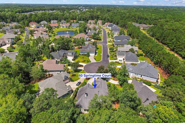 60 Springtime Ct, Murrells Inlet, SC 29576 - aerial view of property and surrounding area with nearby suburban area and a heavily wooded area