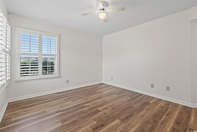 2122 Clearwater Dr Unit C, Surfside Beach, SC 29575 - spare room featuring wood finished floors, a ceiling fan, and a textured ceiling