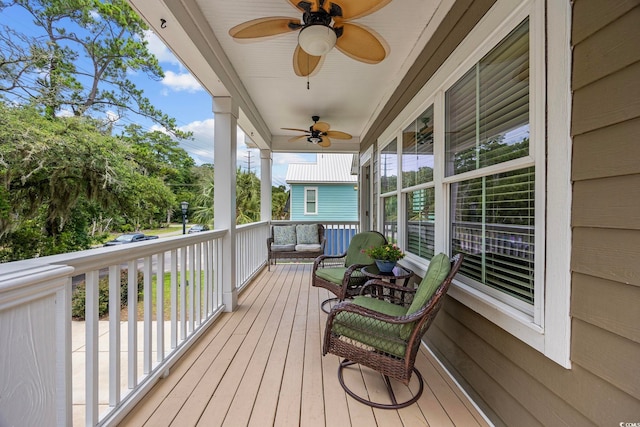 43 Sandlapper Way, Pawleys Island, SC 29585 - porch with a ceiling fan