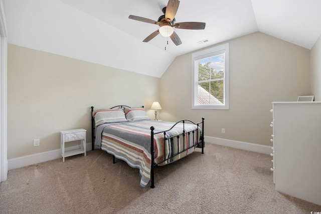 43 Sandlapper Way, Pawleys Island, SC 29585 - bedroom featuring vaulted ceiling, ceiling fan, and carpet