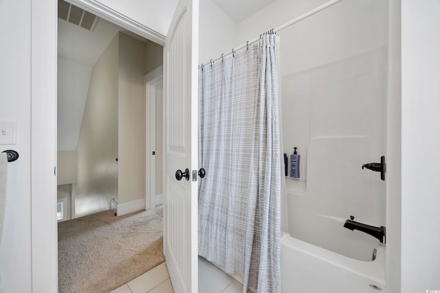 43 Sandlapper Way, Pawleys Island, SC 29585 - full bathroom featuring shower / bath combination with curtain and tile patterned flooring