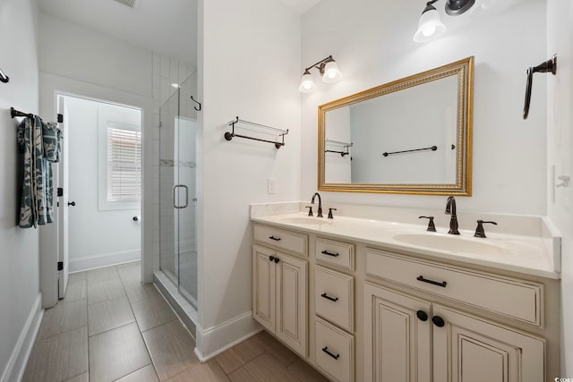 43 Sandlapper Way, Pawleys Island, SC 29585 - full bathroom featuring a stall shower and double vanity