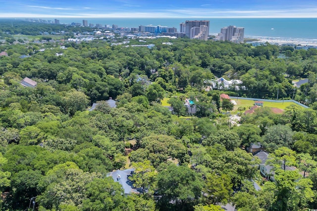 231 Live Oak Ln, Myrtle Beach, SC 29572 - aerial overview of property's location featuring nearby urban area and a heavily wooded area