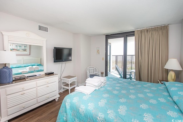 2101 S Ocean Blvd, North Myrtle Beach, SC 29582 - bedroom featuring access to outside and dark wood-type flooring