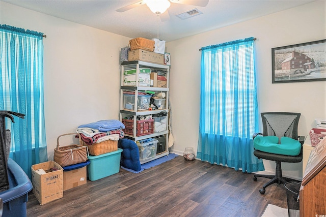 4925 Pond Shoals Ct Unit 202, Myrtle Beach, SC 29579 - office featuring wood finished floors and ceiling fan