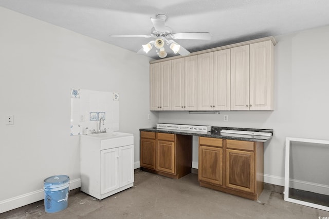 3845 Camden Dr, Myrtle Beach, SC 29588 - laundry room featuring baseboards and ceiling fan