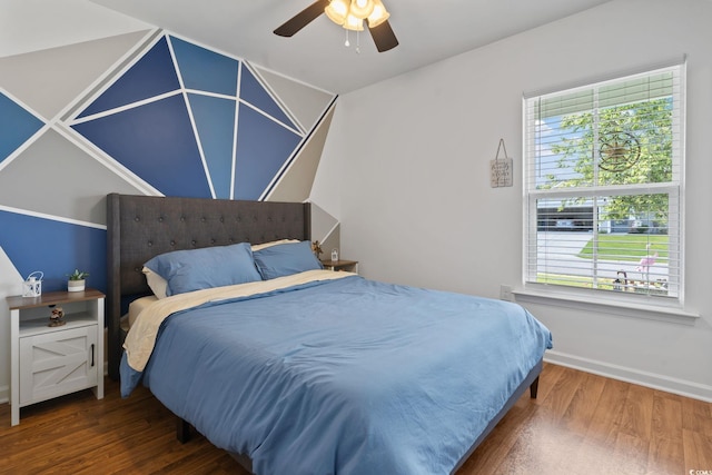 805 Spyderco Rd, Conway, SC 29527 - bedroom with wood finished floors and ceiling fan