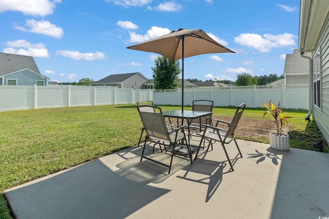 805 Spyderco Rd, Conway, SC 29527 - fenced backyard featuring a patio and outdoor dining area