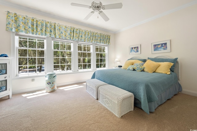 3085 Luvan Blvd, Georgetown, SC 29440 - bedroom with ornamental molding, carpet flooring, and ceiling fan