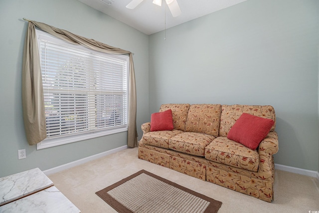 4530 Lighthouse Dr Unit 31-C, Little River, SC 29566 - living area with carpet and ceiling fan