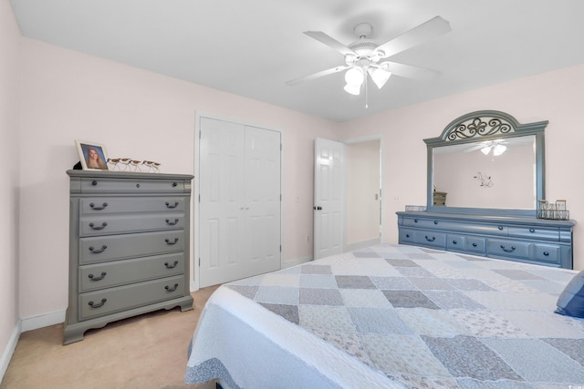 106 Furman Cir, Conway, SC 29526 - bedroom featuring light carpet, a closet, and a ceiling fan