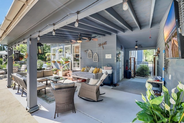 106 Furman Cir, Conway, SC 29526 - view of patio with an outdoor hangout area and ceiling fan