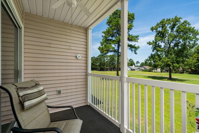 613 Waterway Village Blvd Unit 4-F, Myrtle Beach, SC 29579 - balcony featuring a ceiling fan