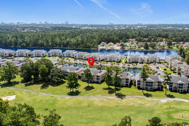 613 Waterway Village Blvd Unit 4-F, Myrtle Beach, SC 29579 - aerial view of residential area with a golf club and a large body of water