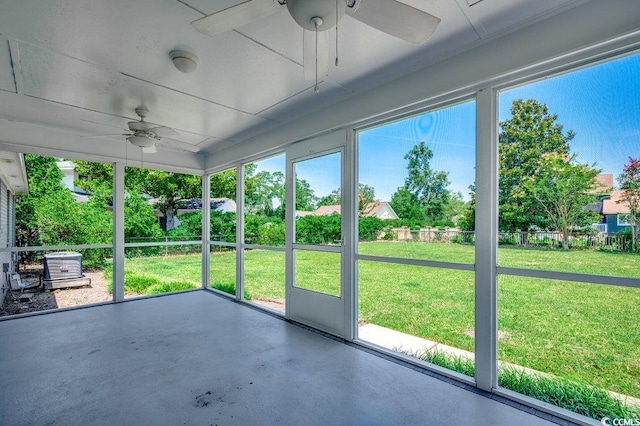 414 Dunes Dr, Myrtle Beach, SC 29572 - unfurnished sunroom with ceiling fan