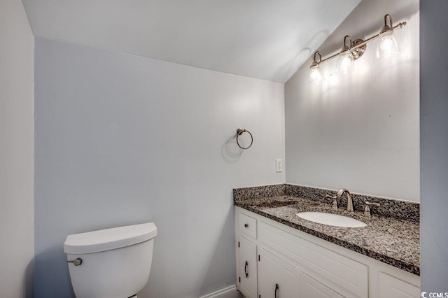 414 Dunes Dr, Myrtle Beach, SC 29572 - bathroom with vanity and lofted ceiling