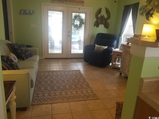 919 Dock Pl, Murrells Inlet, SC 29576 - living area featuring french doors, healthy amount of natural light, and light tile patterned floors