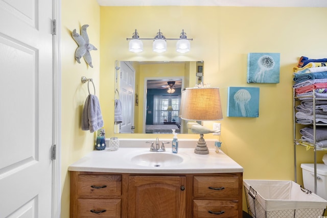 919 Dock Pl, Murrells Inlet, SC 29576 - bathroom featuring vanity and a ceiling fan