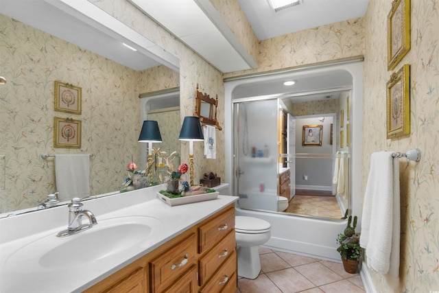 460 River Front St S, Conway, SC 29527 - full bathroom featuring vanity, tile patterned flooring, and enclosed tub / shower combo