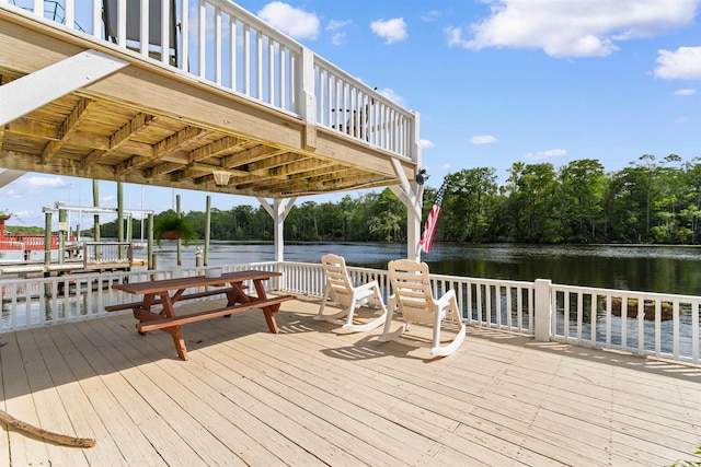 460 River Front St S, Conway, SC 29527 - dock area featuring a deck with water view