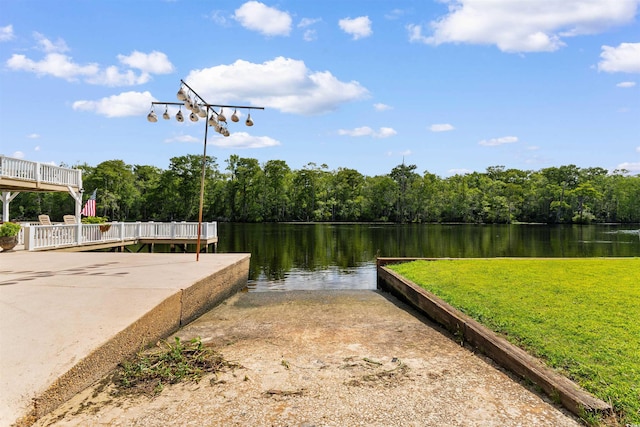 460 River Front St S, Conway, SC 29527 - water view featuring a boat ramp and a forest