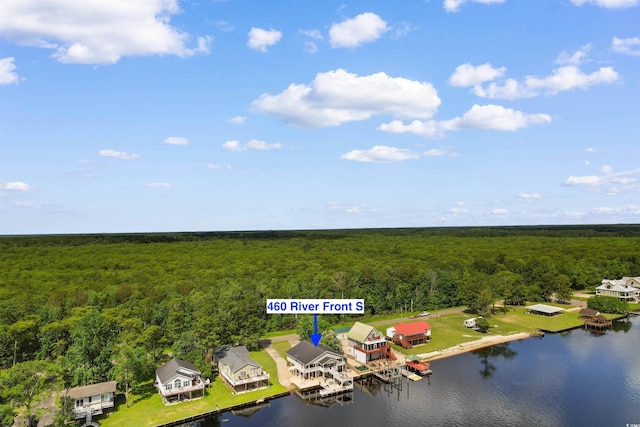 460 River Front St S, Conway, SC 29527 - aerial view of a heavily wooded area and a large body of water