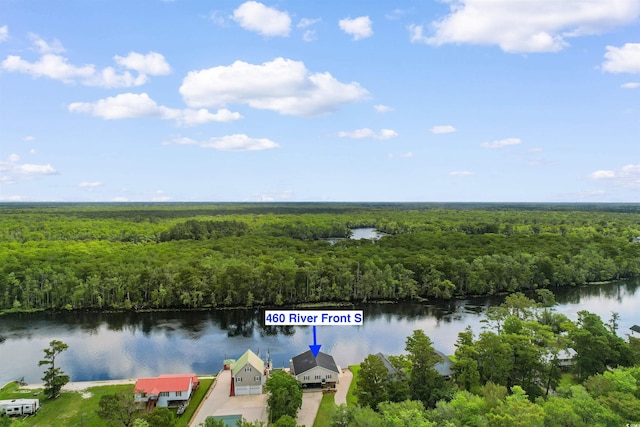 460 River Front St S, Conway, SC 29527 - drone / aerial view of a heavily wooded area and a nearby body of water