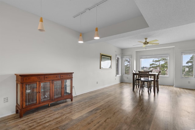 1551 Spinnaker Dr Unit 5935, North Myrtle Beach, SC 29582 - dining room featuring track lighting, wood finished floors, plenty of natural light, and ceiling fan