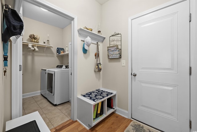 216 Coral Beach Cir, Myrtle Beach, SC 29575 - laundry room featuring separate washer and dryer and light wood-style flooring