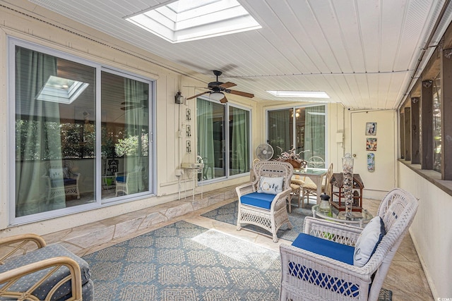 964 Oakwood Ln, Myrtle Beach, SC 29572 - sunroom with a skylight and ceiling fan