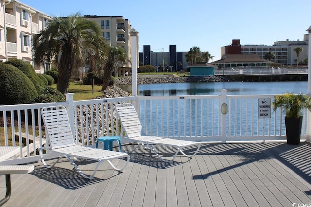 1919 Spring St Unit A-24, North Myrtle Beach, SC 29582 - wooden terrace with a water view