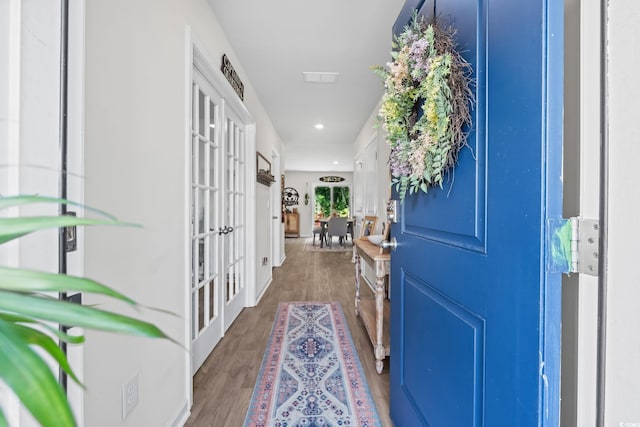 358 Spruce Pine Way, Conway, SC 29526 - foyer with wood finished floors, french doors, and recessed lighting
