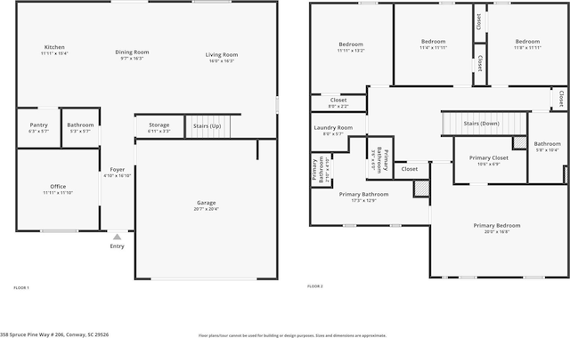358 Spruce Pine Way, Conway, SC 29526 - view of floor plan / room layout